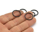 18mm Jump Ring -12 Oxidized Black Brass Jump Rings (18x1.5mm) D0233 S600