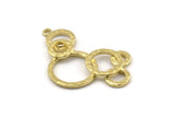 Brass Charm, Raw Brass, Brass Pendants, Charm Pendants, Brass Round Charms With 1 Loop (44x27x2mm) N1467