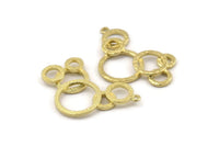 Brass Charm, Raw Brass, Brass Pendants, Charm Pendants, Brass Round Charms With 1 Loop (44x27x2mm) N1467