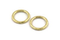 Brass Ring, 2 Hammered Raw Brass Rings, Connectors (24x3mm) N1502