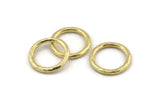 Brass Ring, 2 Hammered Raw Brass Rings, Connectors (24x3mm) N1502