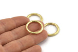 Brass Ring, 2 Hammered Raw Brass Rings, Connectors (24x3mm) N1502