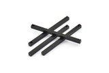 Black Necklace Bar, 6 Oxidized Black Brass Necklace Bars With 1 Hole, Charms, Pendants (2.5x2.5x40mm) D0238