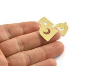 Brass Moon Charm, 24 Raw Brass D Shape Charms With 1 Loop (18x17x0.50mm) M1069