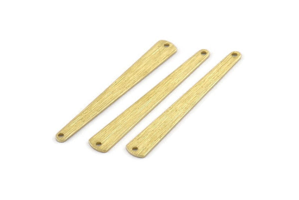 Brass Necklace Bar, 12 Textured Raw Brass Necklace Blanks With 2 Holes (43x6x3x0.80mm) M869