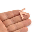 Copper V Shape, 24 Raw Copper V Shaped Charms With 1 Hole (19x18x1mm) M1096
