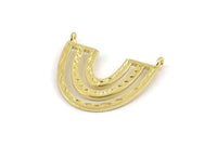 Brass Charm, 2 Raw Brass, Brass Pendants, Charm Pendants, Brass U Shape Charms With 2 Loops (26x23x1.2mm) N1452