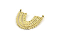 Brass Charm, 4 Raw Brass, Brass Pendants, Charm Pendants, Brass U Shape Charms With 2 Loops (24x22x1.2mm) N1449