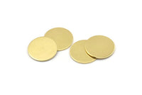 Brass Round Tag, 12 Raw Brass Round Stamping Blanks, Findings (16x0.80mm) M01354