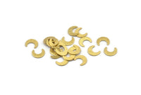 Brass Moon Blank, 250 Textured Raw Brass Tiny Crescent Moon Blanks (7x6x0.50mm) M01308