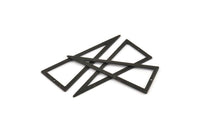 Black Triangle Charm, 8 Textured Oxidized Black Brass Triangle Charms With 1 Hole (50x20x0.80mm) D1359 S830