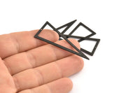 Black Triangle Charm, 8 Textured Oxidized Black Brass Triangle Charms With 1 Hole (50x20x0.80mm) D1359 S830