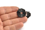 Black Sun Charm, 8 Oxidized Black Brass Sun Charms With 1 Loop (25x23mm) D1235 S1155