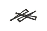 Black Triangle Charm, 12 Oxidized Black Brass Triangle Charms With 1 Hole, Findings (40x9x0.80mm) A1479