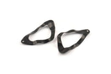 Black Triangle Charm, 8 Oxidized Black Brass Wavy Triangle Charms With 1 Hole (33x18x0.60mm) D0711