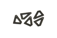 Black Triangle Charm, 12 Oxidized Black Brass Triangle Charm Earrings With 1 Hole, Findings (18x13x0,80mm) D0712