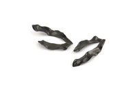 Black Wavy Charm, 10 Oxidized Black Brass Wavy U Shaped Charms With 1 Hole, Earrings, Findings (34x18x0.50mm) D1204 H1163