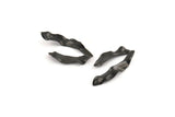 Black Wavy Charm, 10 Oxidized Black Brass Wavy U Shaped Charms With 1 Hole, Earrings, Findings (34x18x0.50mm) D1204 H1163