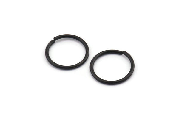 18mm Jump Ring -12 Oxidized Black Brass Jump Rings (18x1.5mm) D0233 S600