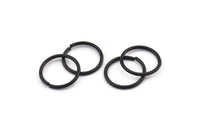 18mm Jump Ring -12 Oxidized Black Brass Jump Rings (18x1.5mm) D0233 S600