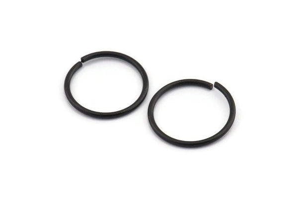 20mm Jump Ring - 12 Oxidized Black Brass Jump Rings (20x1.5mm) D0234 S1193