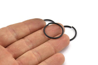 20mm Jump Ring - 12 Oxidized Black Brass Jump Rings (20x1.5mm) D0234 S1193