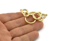 Brass Charm, Raw Brass, Brass Pendants, Charm Pendants, Brass Round Charms With 1 Loop (44x27x2mm) N1467