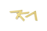 Brass V Shape, 12 Raw Brass V Shaped Charms With 1 Hole (27x23x1mm) M01248