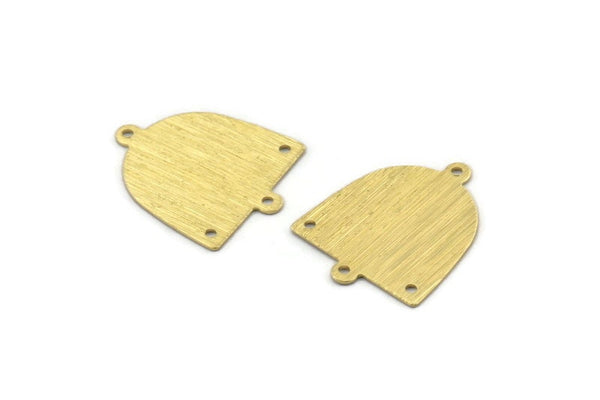 Brass D Shape,  24 Textured Raw Brass D Shape Charms With 2 Loops And 2 Holes, Brass Blanks (21x17x0.50mm) M01380