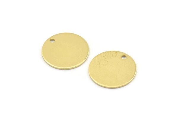 Brass Cabochon Tag, 12 Raw Brass Cabochon Tags With 1 Hole, Stamping Tags (16x0.80mm) M01352