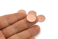 Copper Round Tag, 12 Copper Brass Round Stamping Blanks, Findings (16x0.80mm) M01347