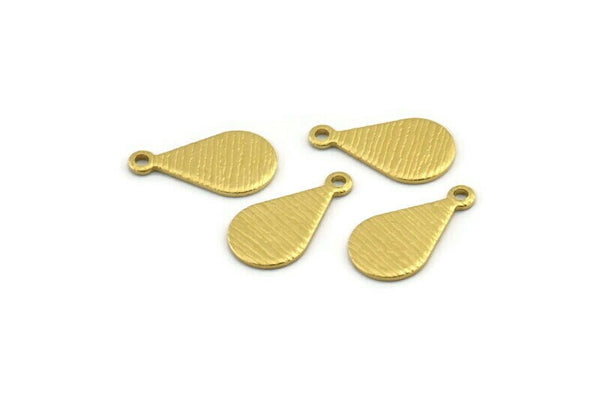 Brass Drop Charm, 50 Raw Brass Drop Charms With 1 Hole, Blanks (15x8x0.80mm) A1890