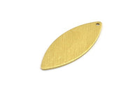 Brass Marquise Charm, 8 Textured Raw Brass Marquise Charms With 1 Hole (35x14x0.80mm) A1888