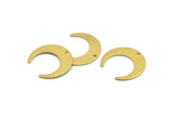 Brass Moon Charm, 12 Textured Raw Brass Crescent Moon Charms With 1 Hole (25x23x0.80mm) A1879