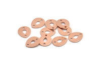 Copper Drop Charm, 12 Raw Copper Drop Charms With 2 Holes, Stamping Blanks (12x0.70mm) M01424