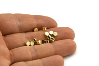 Gold Spacer Bead, 24 Gold Plated Brass Circle Industrial Spacer Beads With 1 Hole, Findings (4x2.5mm) D1431