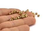 Brass Pumpkin Bead, 150 Raw Brass Pumpkin Spacer Beads, Findings (4mm) B0127