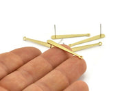 Brass Stick Earring, 10 Raw Brass Stick Stud Earrings With 1 Hole (30x4x1.5x0.80mm) A1322 A1808