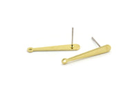 Brass Stick Earring, 10 Raw Brass Stick Stud Earrings With 1 Hole (25x4x1.5x0.80mm) A1352 A1813