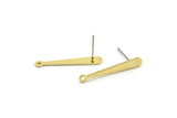 Brass Stick Earring, 10 Raw Brass Stick Stud Earrings With 1 Hole (25x4x1.5x0.80mm) A1352 A1813