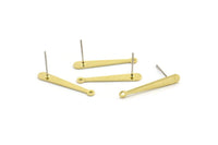 Brass Stick Earring, 10 Raw Brass Stick Stud Earrings With 1 Hole (25x4x1.5x0.80mm) A1352 A1813