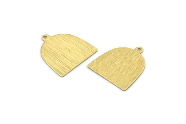 Brass D Shape,  24 Textured Raw Brass D Shape Charms With 1 Loop, Brass Blanks (18x17x0.50mm) M01371