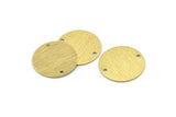 Brass Round Charm, 12 Textured Raw Brass Round Connectors With 2 Holes, Blanks (20x0.70mm) M01369