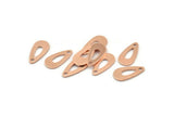 Copper Drop Charm, 50 Raw Copper Drop Charms With 1 Hole (15x8x0.80mm) M01389
