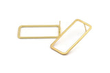 Gold Rectangle Earring, 2 Gold Plated Brass Rectangle Stud Earrings (20x40x2x1mm) D1648 A1408 Q1008