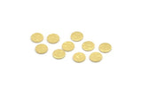 Brass Round Tag, 100 Hammered Raw Brass Round Stamping Blanks, Findings (6x0.80mm) M01494