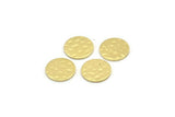 Brass Round Tag, 50 Hammered Raw Brass Round Stamping Blanks, Findings (10x0.80mm) M01504