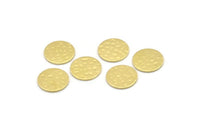 Brass Round Tag, 24 Hammered Raw Brass Round Stamping Blanks, Findings (12x0.80mm) M01505