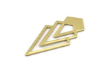 Brass Triangle Blank, 6 Raw Brass Diamond Blanks (46x22x1mm) M01558