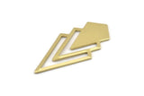 Brass Triangle Blank, 6 Raw Brass Diamond Blanks (46x22x1mm) M01559